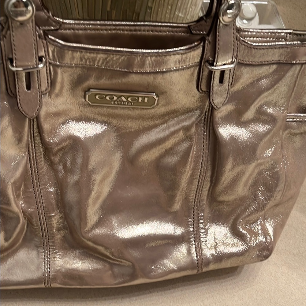 Coach Metallic Tote Bag